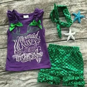 Toddler Girls Mermaid Kisses - Shorts & Tank Top 3